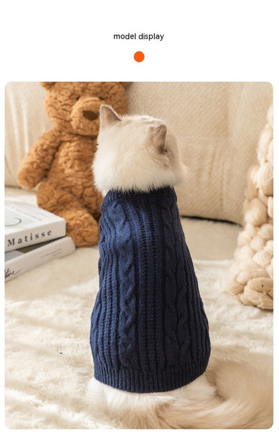 Suéter Cálido para Gatos y Mascotas - Diseño Liso Antibolitas - Image 13