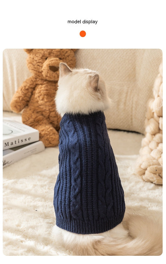 Suéter Cálido para Gatos y Mascotas - Diseño Liso Antibolitas - Image 13