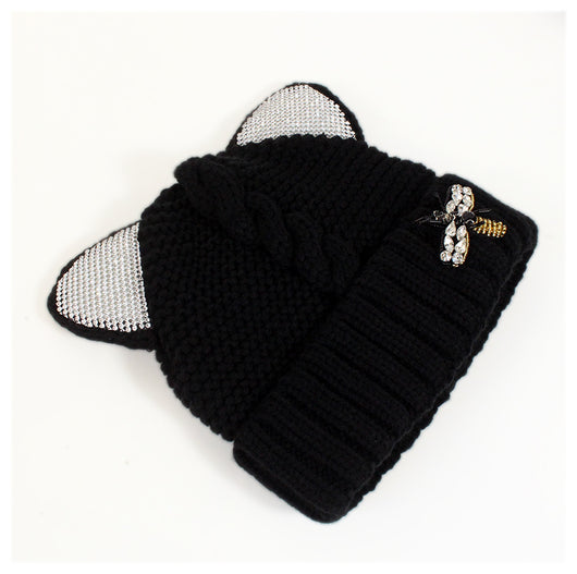 Gorro de Punto con Orejas de Gato y Brillantes - Image 16