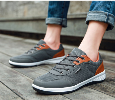 Zapatos Deportivos Casuales para Hombre - Zapatillas de Cuero Microfibra con Cordones Otoño