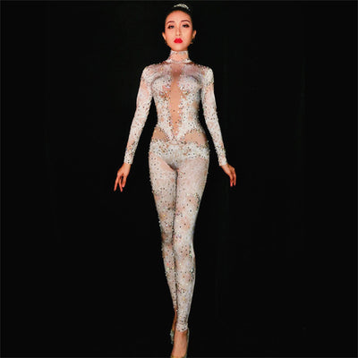 Jumpsuit Estampado con Diamantes Completos para Mujer de Manga Larga - Image 10