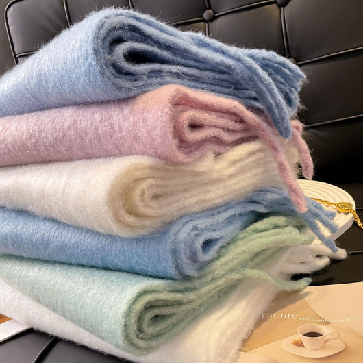 Chal Térmico de Mohair - Bufanda Gruesa para Invierno Colores Sólidos - Image 38