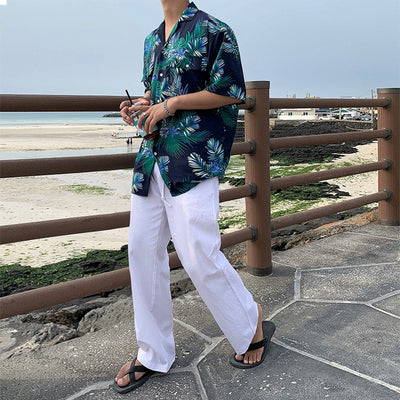 Camisa Floral Hawaiana Manga Corta Estilo Coreano Tendencia Ins - Image 3