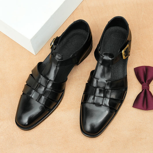 Zapatos Hombre Cuero Genuino Estilo Retro Negocios Verano Transpirables