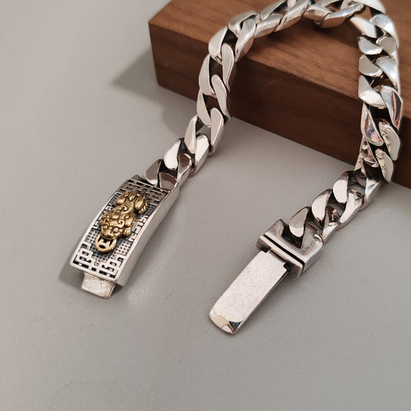 Pulsera Cubana de Plata S925 - Joyería Versátil para Hombre y Mujer