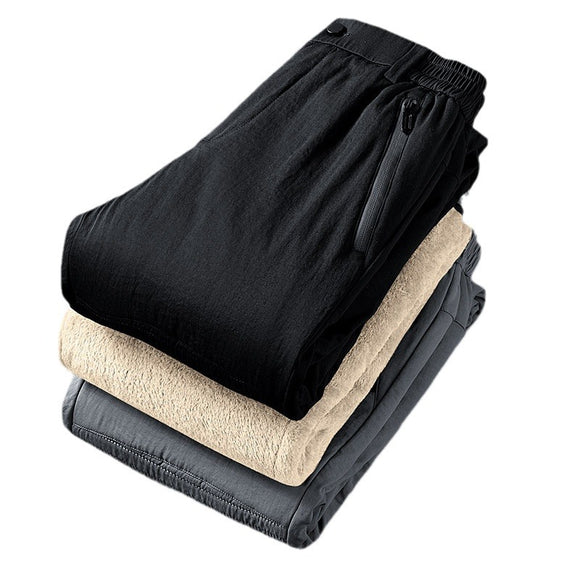 Pantalones Térmicos de Lana de Cordero y Algodón para Hombre - Invierno Resistente al Frío