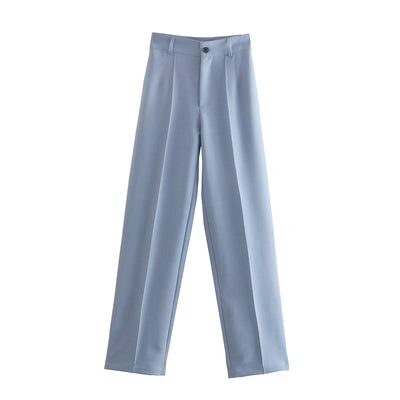 Pantalones Casuales de Cintura Alta Estilo Europeo - Corte Recto Clásico - Image 18