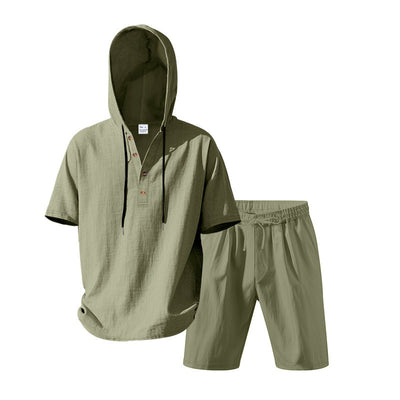 Conjunto Deportivo Holgado de Lino Transpirable con Capucha - Image 43