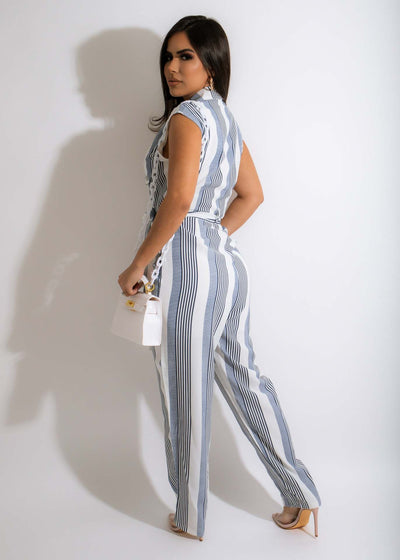 Jumpsuit para Mujer con Estampado de Rayas y Bloques de Color - Image 15