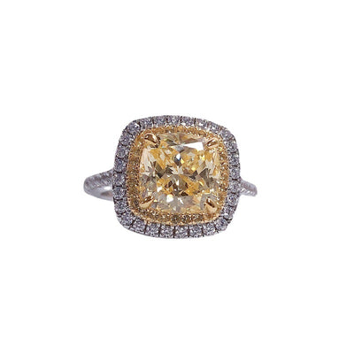 Anillo de Diamante Amarillo Artificial Diseño Minimalista - Image 10