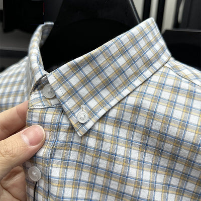 Camisa Casual de Cuadros en Algodón Puro para Primavera y Otoño - Image 5
