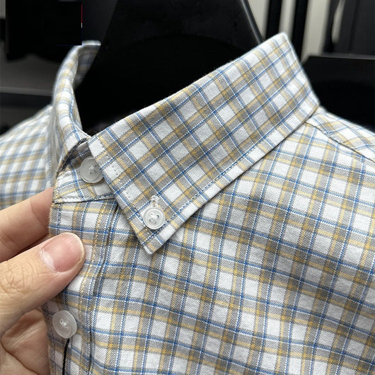 Camisa Casual de Cuadros en Algodón Puro para Primavera y Otoño - Image 5