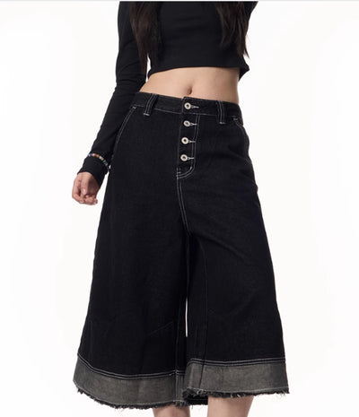 Pantalones Cortos Denim Estilo Retro Americano con Borde Deshilachado - Image 11