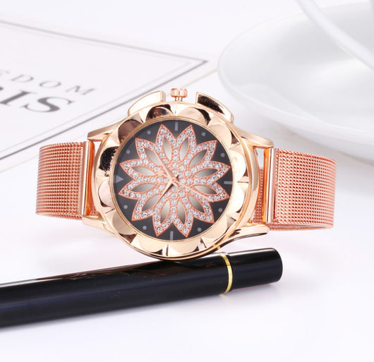 Reloj de Mujer Cuarzo con Malla Metálica y Diseño Floral Elegante - Image 11