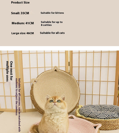 Nido de Ratán para Gatos con Cojín de Algodón - Uso Todo el Año - Image 19