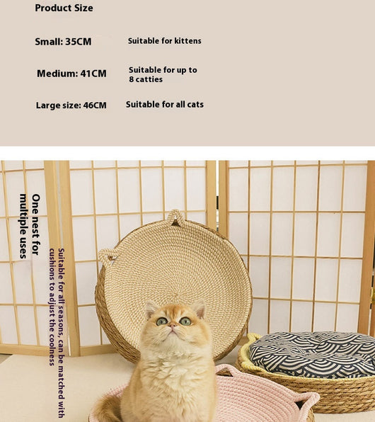 Nido de Ratán para Gatos con Cojín de Algodón - Uso Todo el Año - Image 19