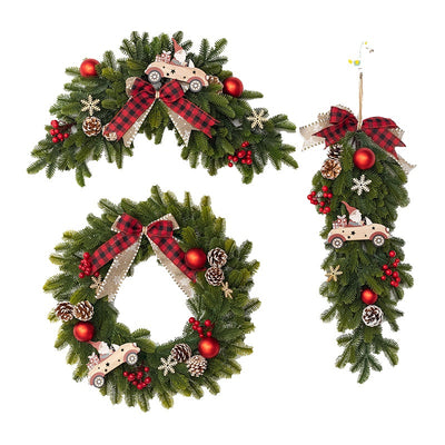 Árbol de Navidad Invertido con Guirnalda de Ratán y Adorno Cuerno - Image 4