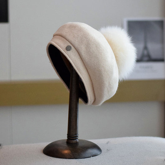 Boina de Lana Flanqueada para Otoño e Invierno