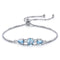 Pulsera de Tenis Ajustable Topacio Azul Cielo - Joya de Personalidad