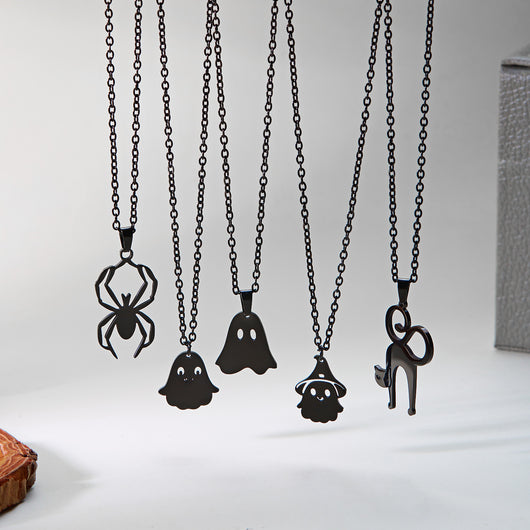 Collar con Dije de Calabaza y Fantasma para Halloween - Image 4