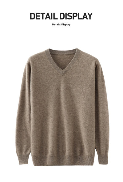 Suéter de Cashmira Puro para Hombre - Cuello V Manga Larga - Image 21