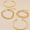 Simple and Smooth C-shaped Hollow Chain Bracelet Set God Set