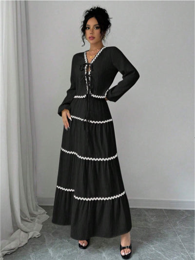 Conjunto Elegante con Blusa de Encaje y Falda Plisada con Mangas Farol - Image 20