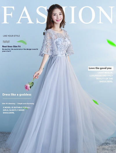 Vestido Largo Azul para Damas de Honor - Elegancia para Bodas y Eventos - Image 16