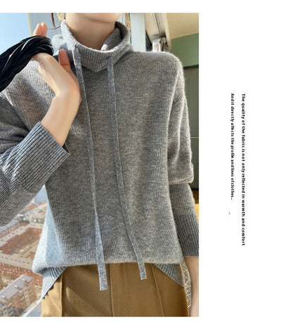 Suéter de Cuello Alto en Cashmira para Otoño e Invierno - Pullover Holgado y Grueso para Mujer - Image 17