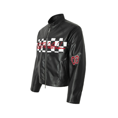 Chaqueta de Cuero Estilo Retro Americano con Detalles de Tartán - Image 39
