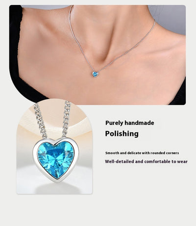 Collar Corazón Océano Plata 925 con Circones - Diseño Delicado para el Escote - Image 7