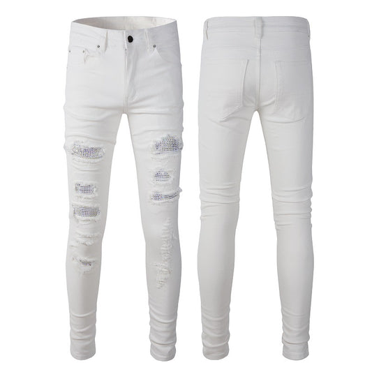 Jeans Rotos Diamante High Street con Elastano para Hombre