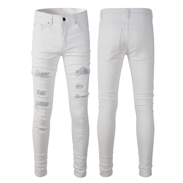 Jeans Rotos Diamante High Street con Elastano para Hombre