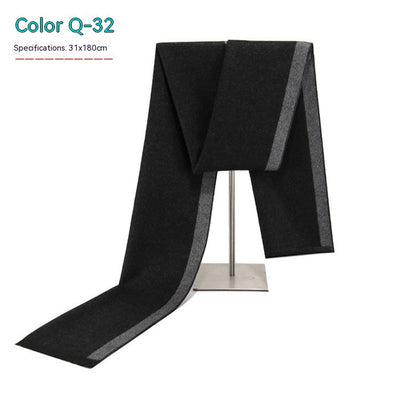 Bufanda de Invierno Rayada en Cashmira Artificial para Hombre - Image 32