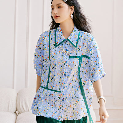 Cardigan Estampado Manga Corta Dulce y Moderno para Mujer - Image 3