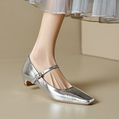 Zapatos Mujer Punta Cuadrada con Tacón de 3cm - Image 2