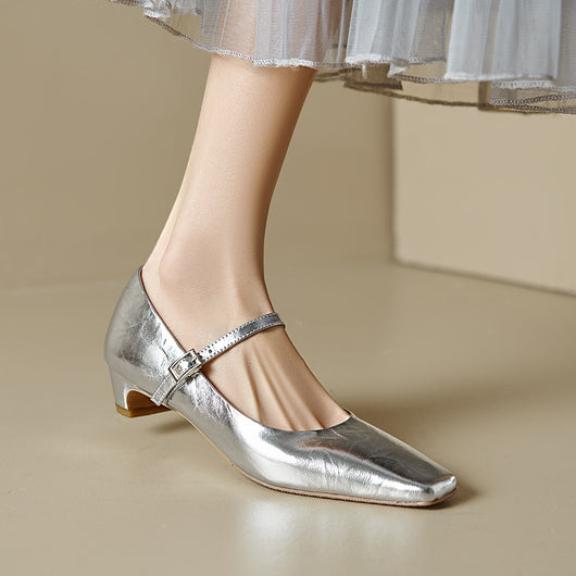 Zapatos Mujer Punta Cuadrada con Tacón de 3cm - Image 2