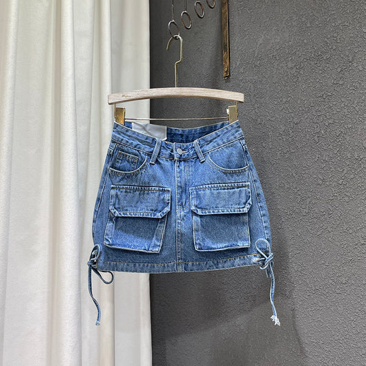 Falda Denim Estilo Tooling para Mujer - Image 7