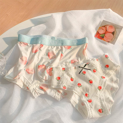 Conjunto de Ropa Interior para Parejas Sabor Durazno - Algodón Seda Fría Verano - Image 9