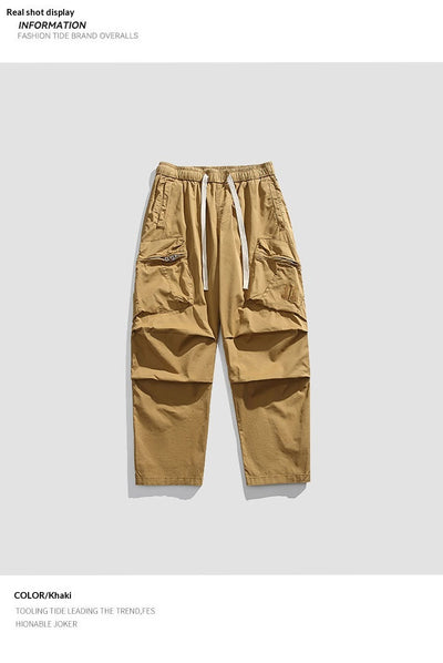 Pantalones Sueltos Retro de Pierna Ancha para Hombre - Image 19