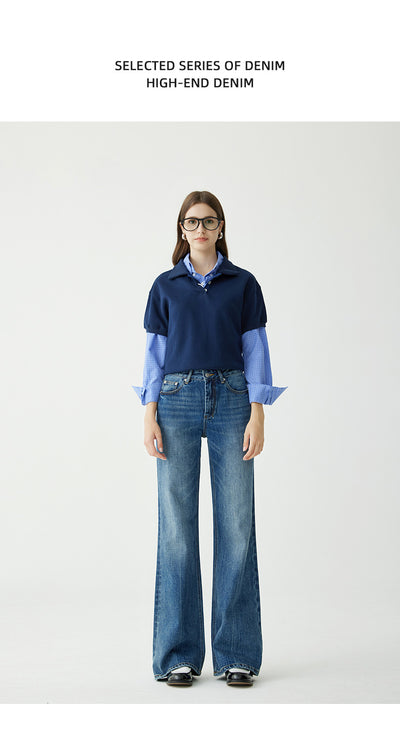 Jeans Rectos Cintura Alta Mujer Otoño Stretch - Image 12