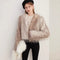 Chaqueta de Invierno para Mujer con Estampado Jacquard y Cuello de Peluche