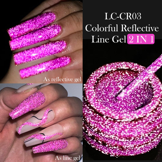 Gel de Uñas Efecto Espejo Brillante con Lentejuelas Reflectantes - Image 23