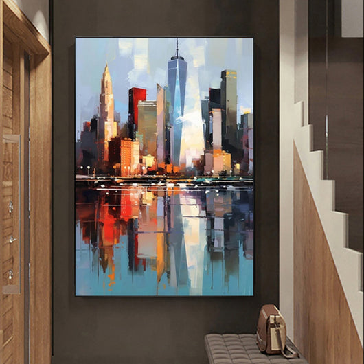 Cuadro Abstracto Nueva York Óleo sobre Lienzo - Decoración Urbana para Sala de Estar - Image 4