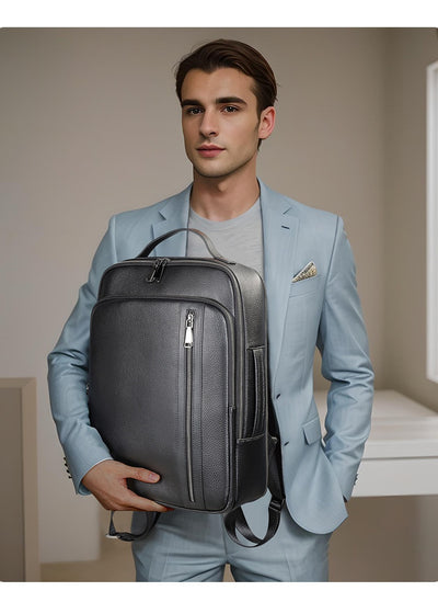 Mochila de Cuero para Hombre - Gran Capacidad Multifuncional - Image 8