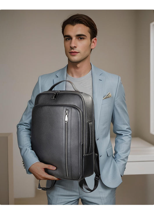 Mochila de Cuero para Hombre - Gran Capacidad Multifuncional - Image 8