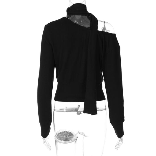 Playera Ajustada de Manga Larga con Hombro Descubierto - Image 14
