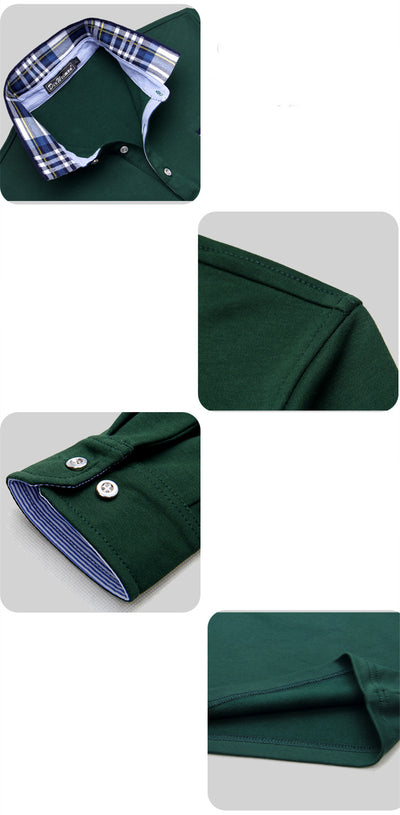 Playera Casual Ejecutiva con Solapa Fleece Suelta en Color Sólido para Hombre - Image 17