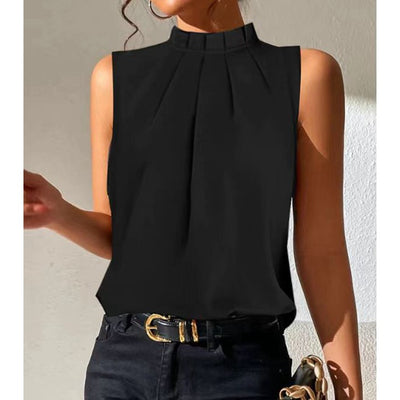 Chaleco Negro Casual Ajustado sin Mangas para Verano - Image 14