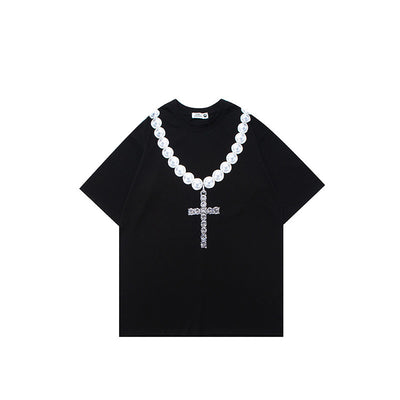 Camiseta Estampada Cadena Letras Grandes - Diseño Personalidad Masculino - Image 14